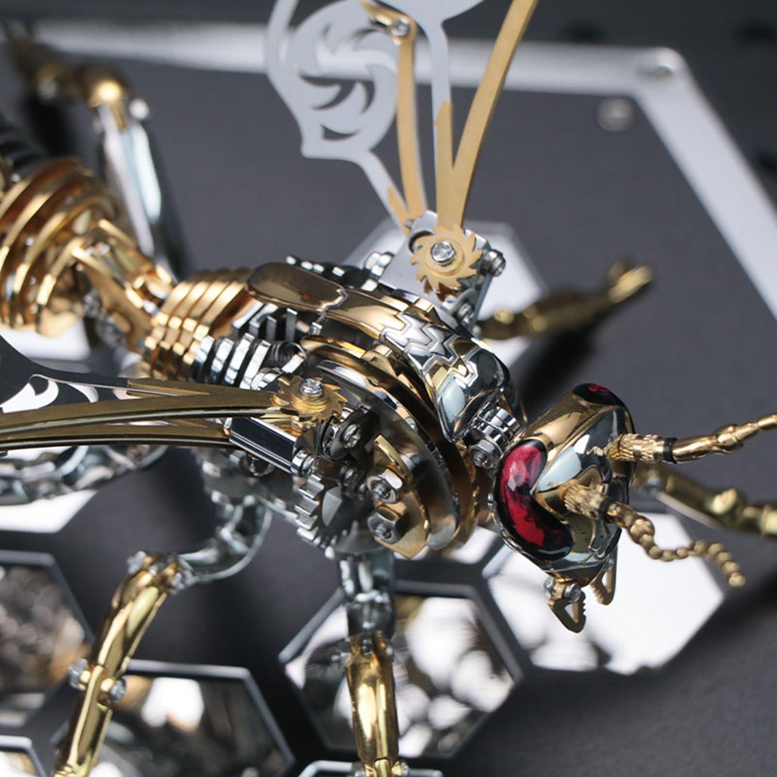 OreilleStar 3D Metal Puzzles for Adults: Northern Giant Hornet Metal Model Kits, 3D Metal Puzzle Mechanical Wasp Building Blocks, Difficult DIY for Assembly, Birthday Gifts for Men (3D Metal Wasp-Silver Gold)