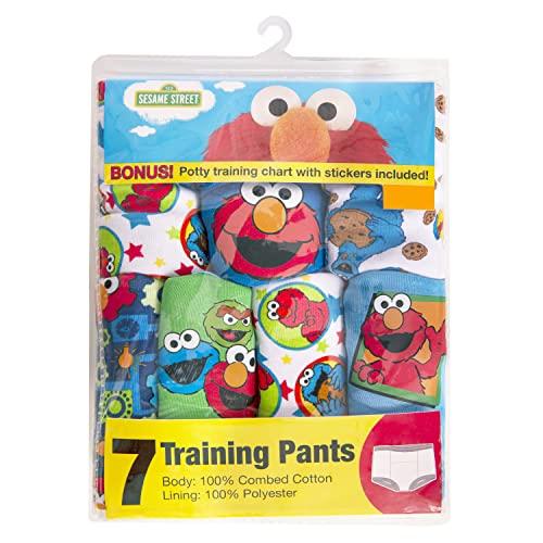 Sesame Street Sesame Street Unisex Baby With Elmo, Cookie Monster And Big Bird Includes Stickers Success Chart Sizes 18m, 2t, 3t, 4t Potty Training Pants Multipack, 7-pack Training Pant_a, 3T US