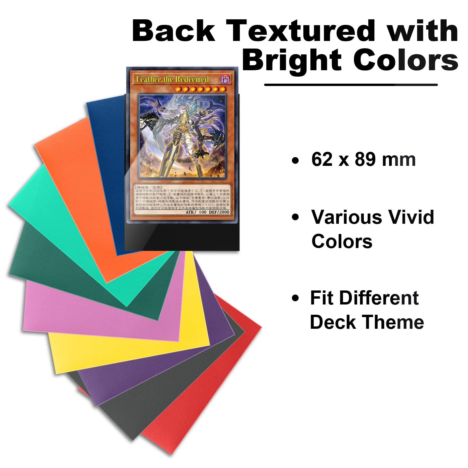 Fabmaker Black Yu-gi-oh Card Sleeve 200 Pack, Japanese Small Card Sleeves 62x89mm, Back Textured Perfect Shuffling, Protect Your Japanese Sized Trading Cards Kpop Photocard Never Tear
