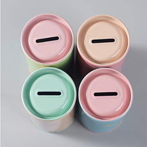 XIAOQIU XIAOQIU Piggy Bank Metal Piggy Bank Personality Money Box Iron Large-Capacity Money Box Children's Simple Pen Cute Tube Home Decoration Money Bank (Color : Pink)