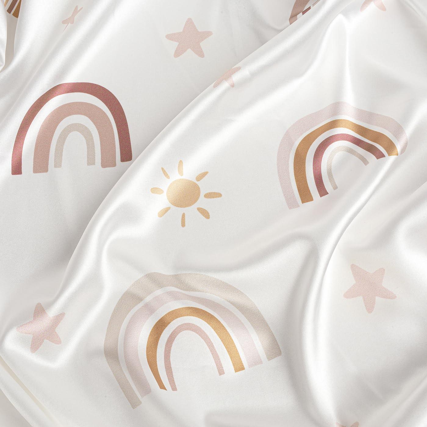 Sweet Jojo Designs Sweet Jojo Designs Boho Rainbow Girl Baby Satin Fitted Crib Sheet Infant Newborn Nursery Toddler Bed Room Standard Mattress Blush Pink Yellow Bohemian Modern Neutral Vintage Rose Gold Beige Stars Sun