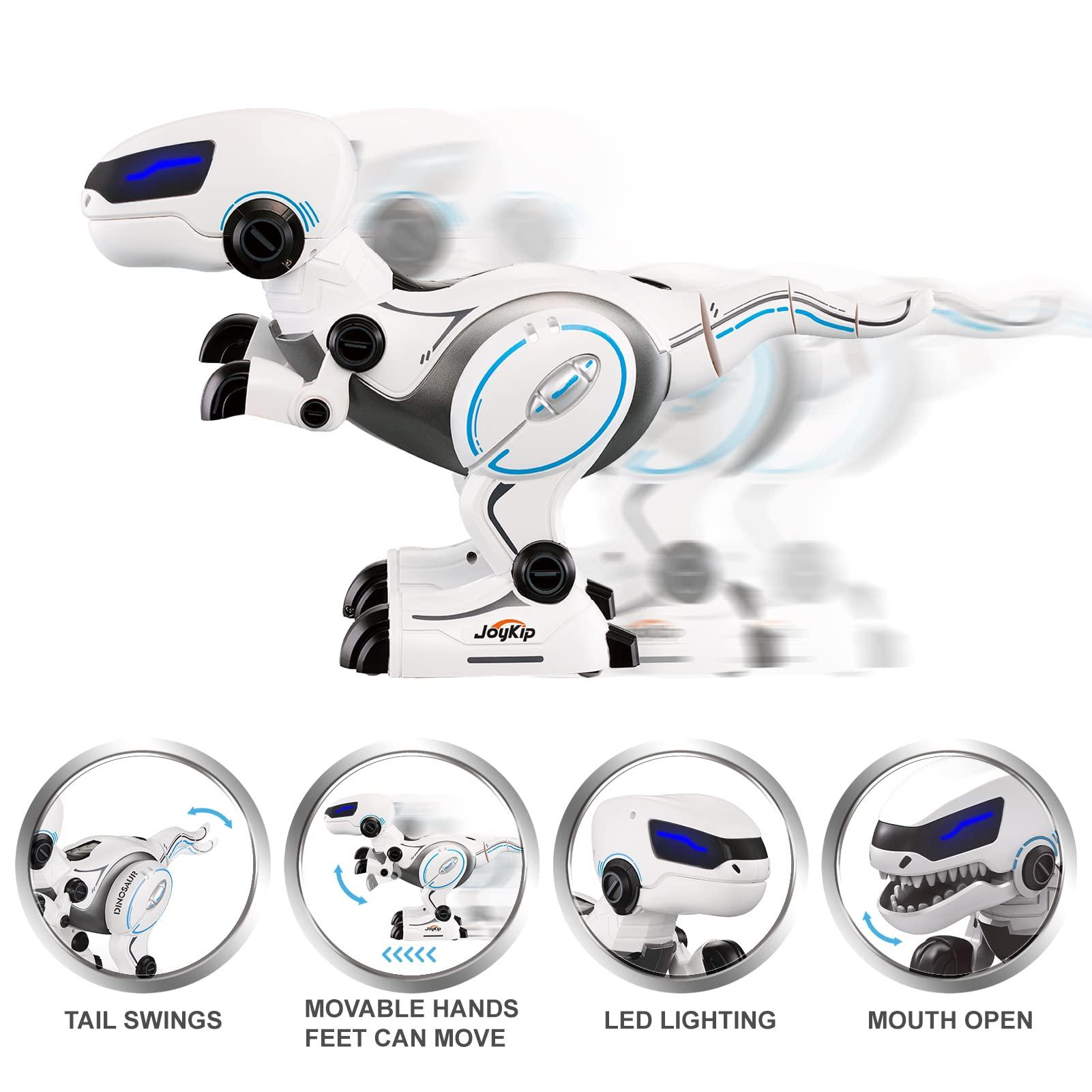 JoyKip Remote Control Dinosaur RC Robot Smart Programmable T-Rex Toy for Kids - Walking Dancing Singing Roaring Dino Robots Toys with LED Lights Gift for Kids Age 3 4 5 6,7+