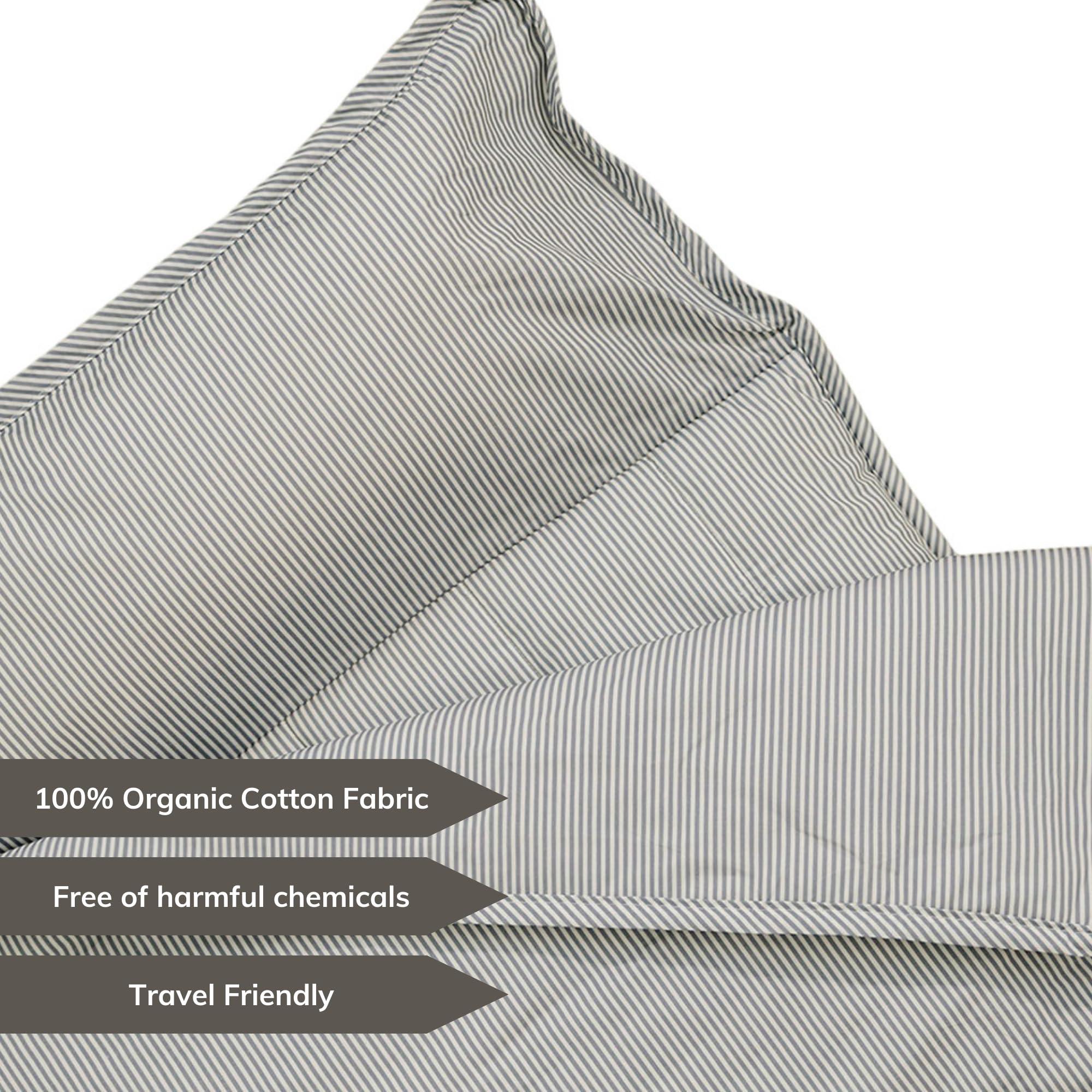 bloomere Bloomere Organic Toddler Nap Mat 100% Cotton Kids Sleeping Mat & Detachable Pillow Sleeping Bag with Soft 1.5 Pad Washable Travel Essentials Ideal Nap Mat for Daycare, Preschool, & Sleepovers