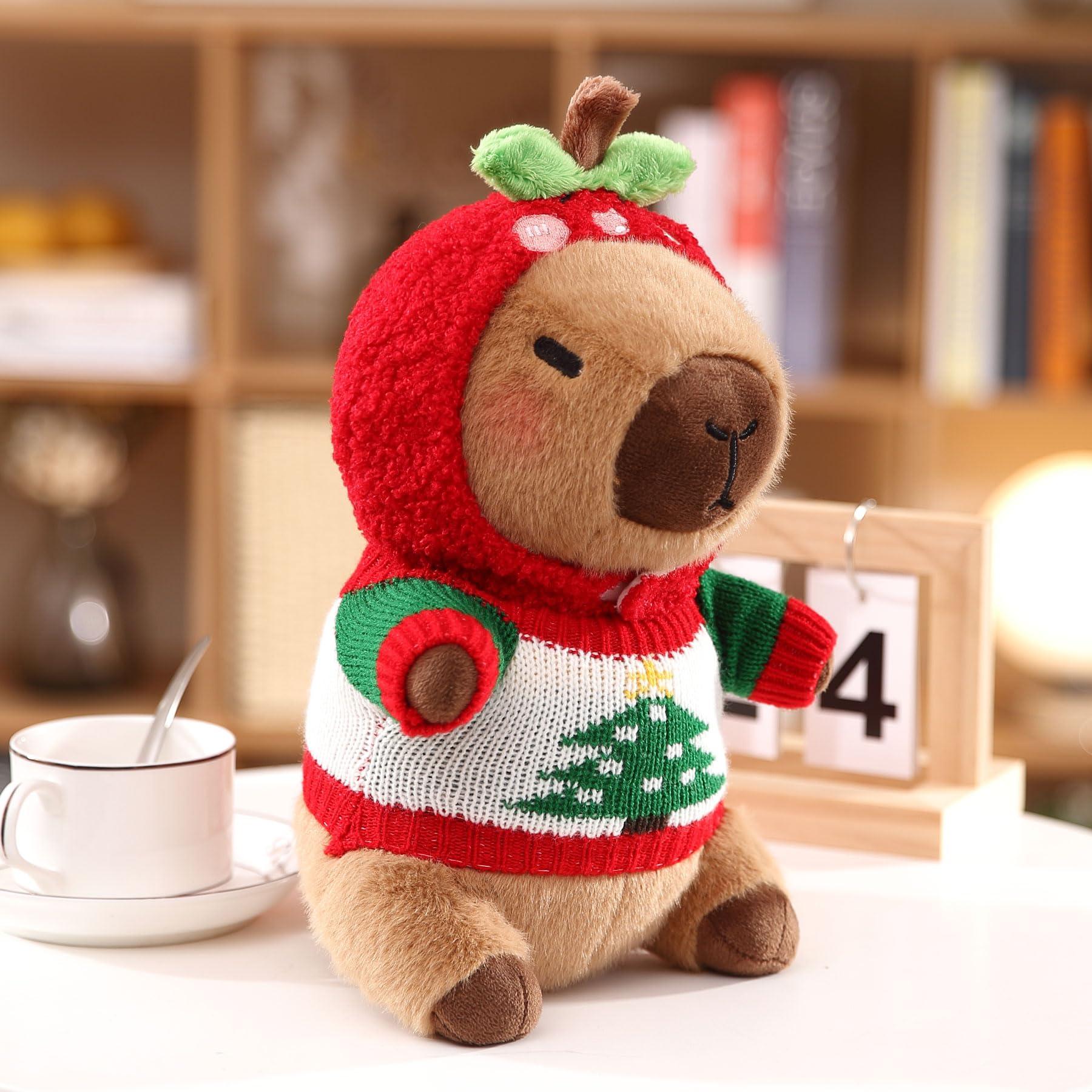 HACHIMI HACHIMI Capybara Plush with 9 pcs Clothes & Accessories, Dress Up Capybara Stuffed Animal Plush Toys, 10.2 in Cute Plushies for Girl/Boy Birthday (Yellow)