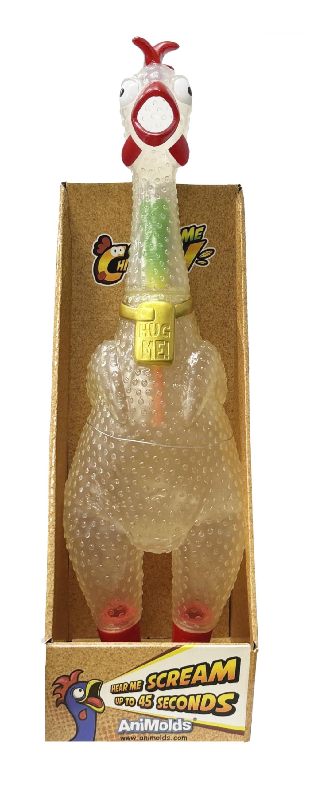 Animolds Animolds Hug Me Giant Rubber Chicken- Huge Stress Relief Screaming Chicken Toy | Screams Up to 45 Seconds- Novelty Gag and Prank Toys | Funny Toys Gifts for Christmas Stocking Stuffers for Kids Adult