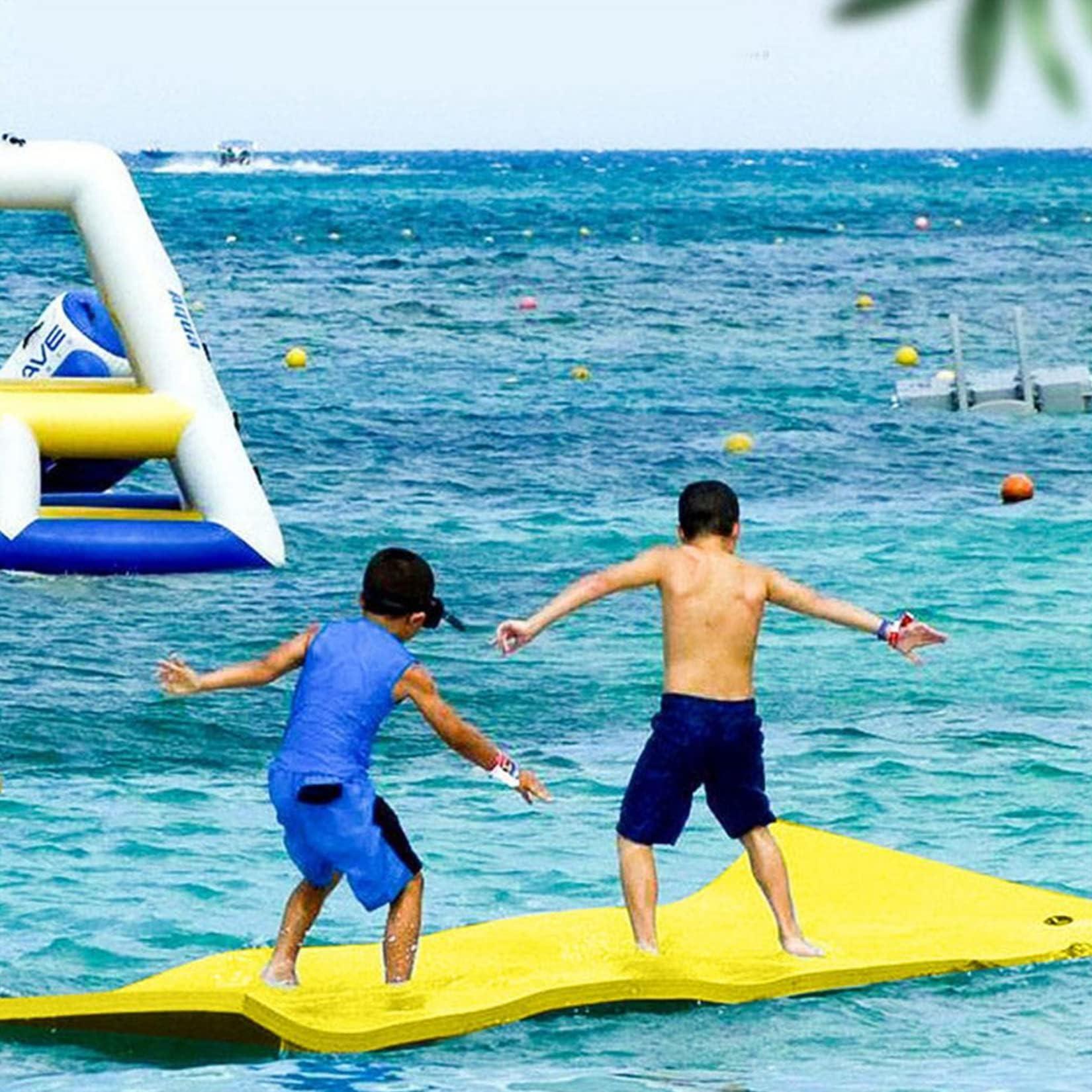 Llchaensc Llchaensc Large Floating Mat for Kids and Family,Anti-Tear 3-Layer XPE Foam Water Pad for Lake Pool Beach Ocean - Summer Recreation Outdoor Fun,Yellow,1.8mx0.6mx3.3cm