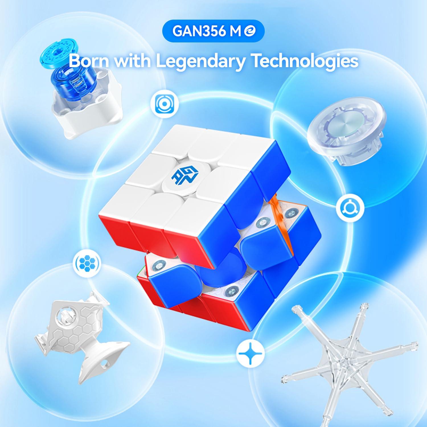 GAN GAN 356 ME, Speed Cube 3x3 Magnetic Puzzle Toy with 48 Magnets GES Pro+ Customized 12 Tension Settings, Ideal for Children Kids Adults, GAN 356 M Upgraded Version, Frosted Coated
