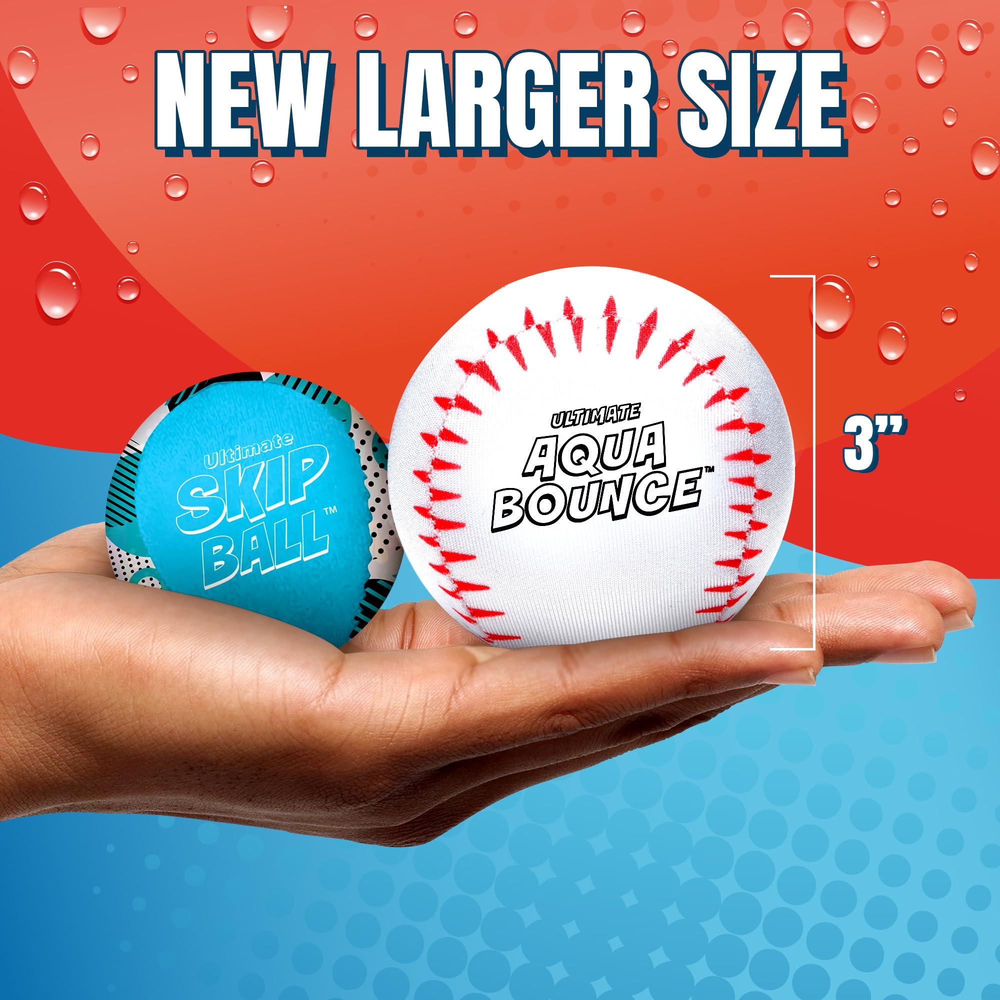 Activ Life Ultimate Larger 3 Size Skip Balls (Baseball) Beach Pool Toys for Kids Ages 8-12 Year Old Boys Girls Gifts Easter Basket Stuffers for Teens Family Fun Water Games Adult Men Women Best Birthday Present