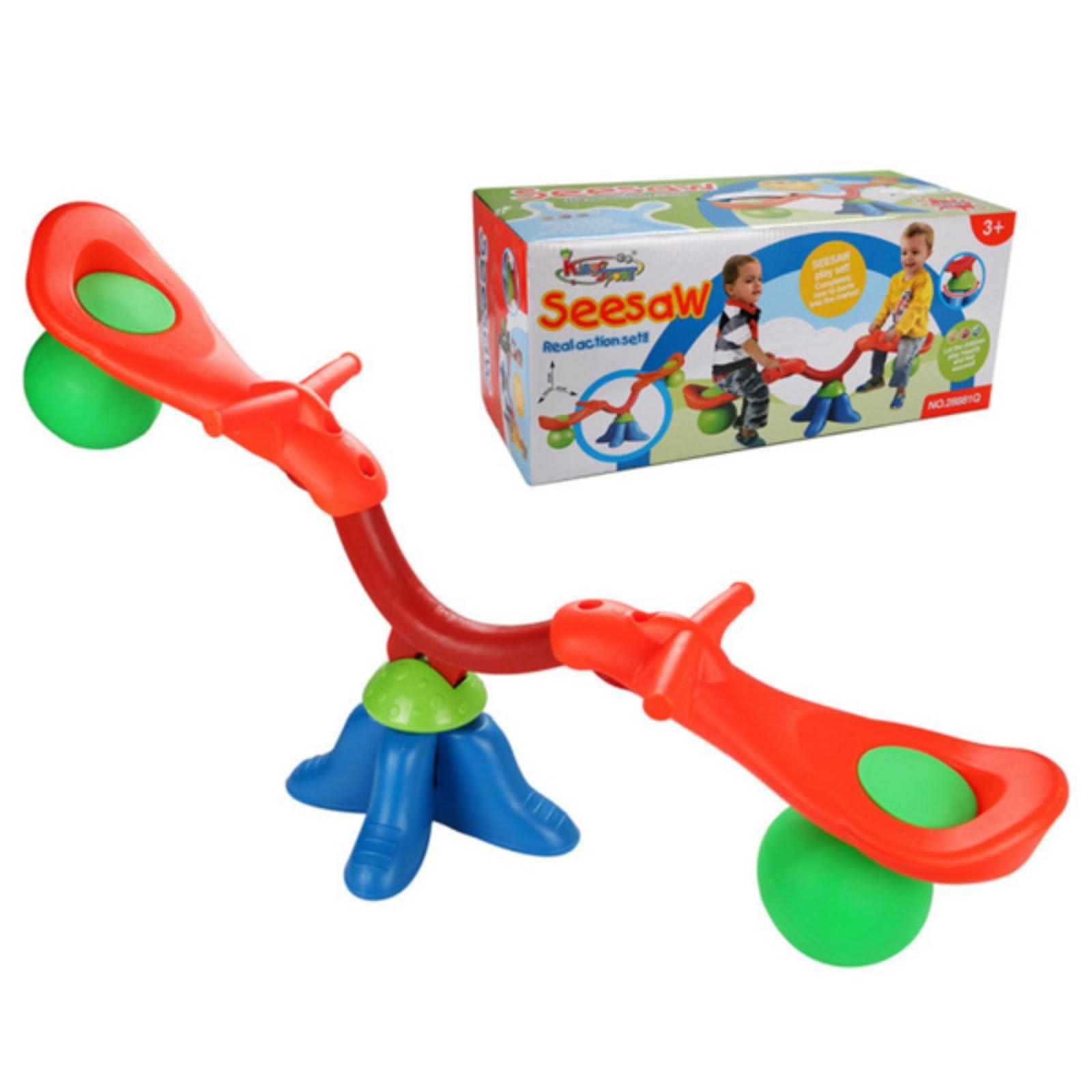 RENPINYOUX Sit-down Rotating Seesaw, Outdoor Children's Rotating Seesaw, 360 Degree Rotation, 2 Handles, Soft Ball Pad, Bright Colors, Outdoor Playground Equipment, Suitable for Backyard, Playground, Multi-color