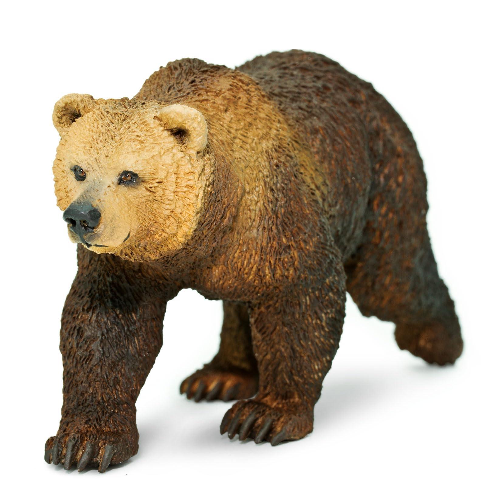 Safari Ltd. Safari Ltd. Grizzly Bear Figurine - Detailed 4.7\" Plastic Model Figure - Fun Educational Play Toy for Boys, Girls & Kids Ages 3+