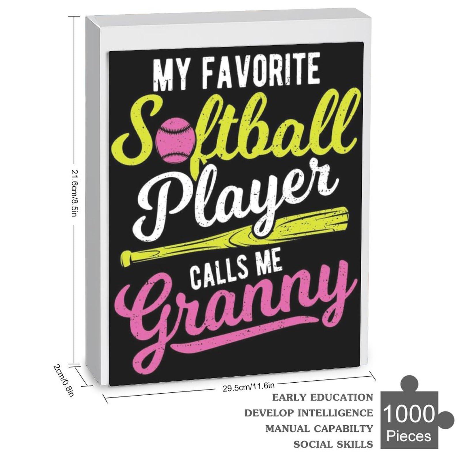 Zkswdez My Favorite Softball Player Jigsaw Puzzles for Adults, 1000 PCS Large Sports Wooden Jigsaw Puzzle for Teens Gift Home Decor
