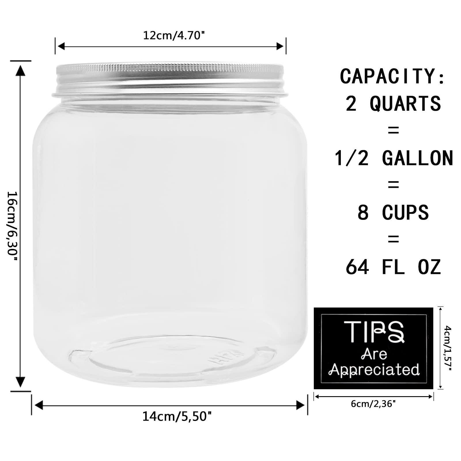 Mczxon Mczxon Large Coin Jar Bank, Big Clear Plastic Coin Money Tip Change Saving Piggy Jar with Silver Slotted Lid, Large Plastic Coins Piggy Money Change Clear Bank Jar for Adults Teens Kids Girls Boys
