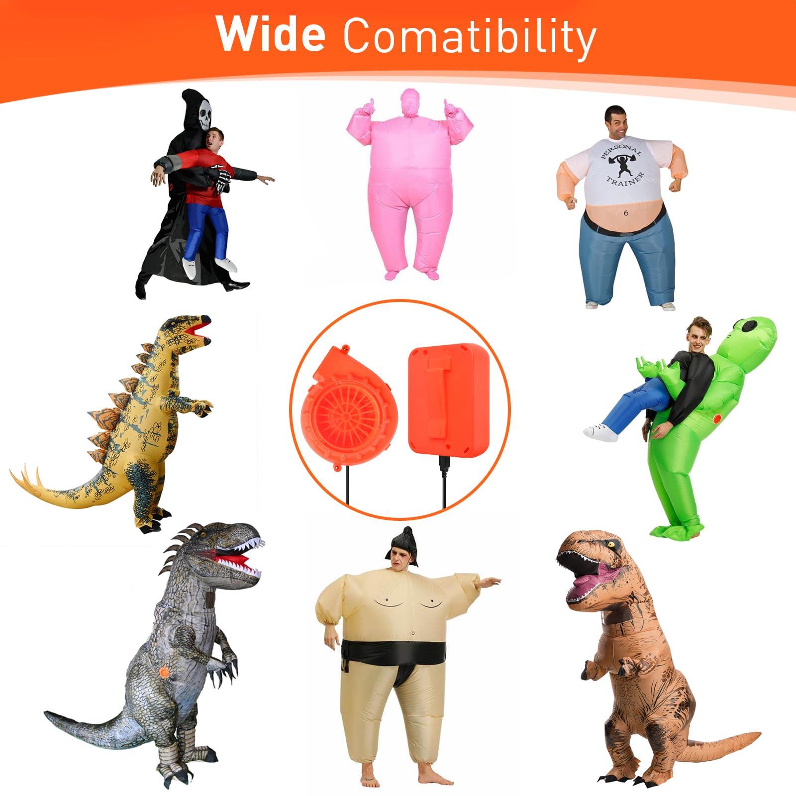 Bzeumk Inflatable Costume Fan Replacement, Dinosaur Pump Mini Blower Fan for Inflatable Costume Blow Up