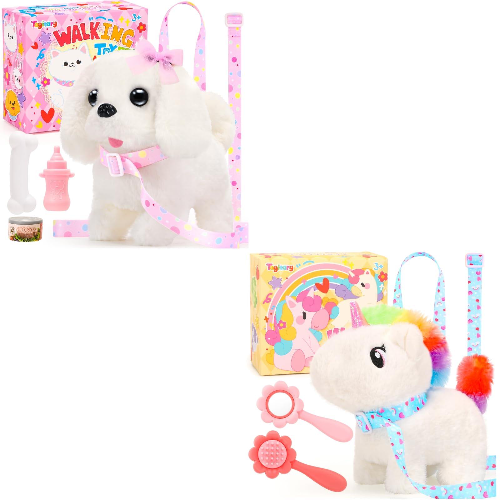 Tagitary Tagitary Plush Toy Interactive Unicorn and Puppy Toys for Kids with Sounds