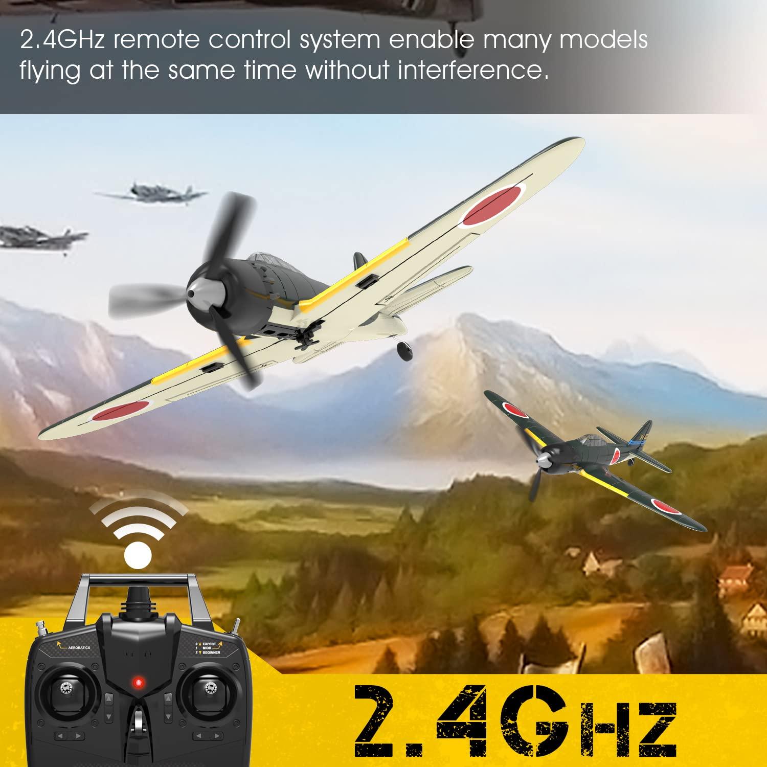 VOLANTEXRC VOLANTEXRC RC Plane for Beginners, 4CH WWII RC Airplane A6M Zero with Aileron, 2.4Ghz Remote Control Plane with Xpilot Self Righting&One Key Aerobatic, Gifts for Adults (761-15 RTF)