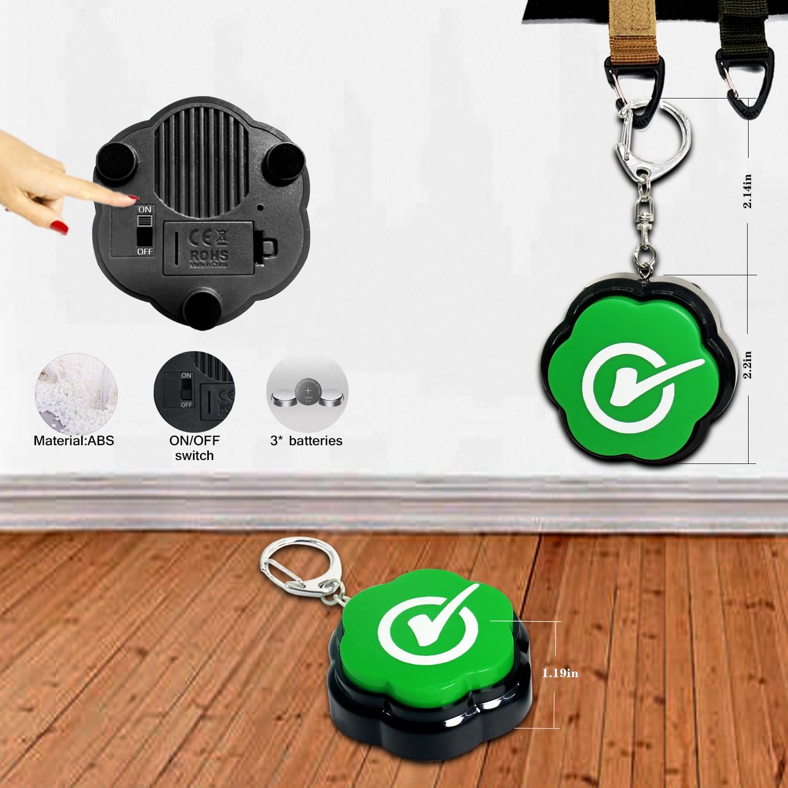 ANLIKY Portable Keychain Right Buzzer Buttons with Sound, Answer Buzzers Set of 2, Buzzers for Game Show, Right Button for Communication