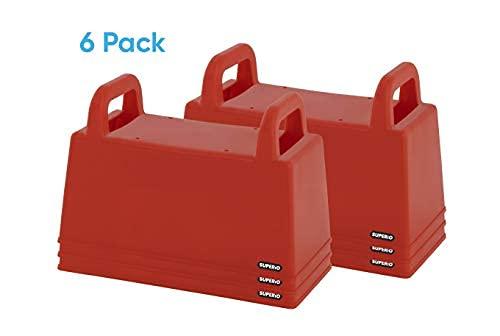 Superio Superio Snow Brick Maker Igloo Fort Block Form Outdoor Winter Snow Toys Sand Castle Building Kit for Adults and Kids Sandbox, Beach, Sand Toys (Red, 6)