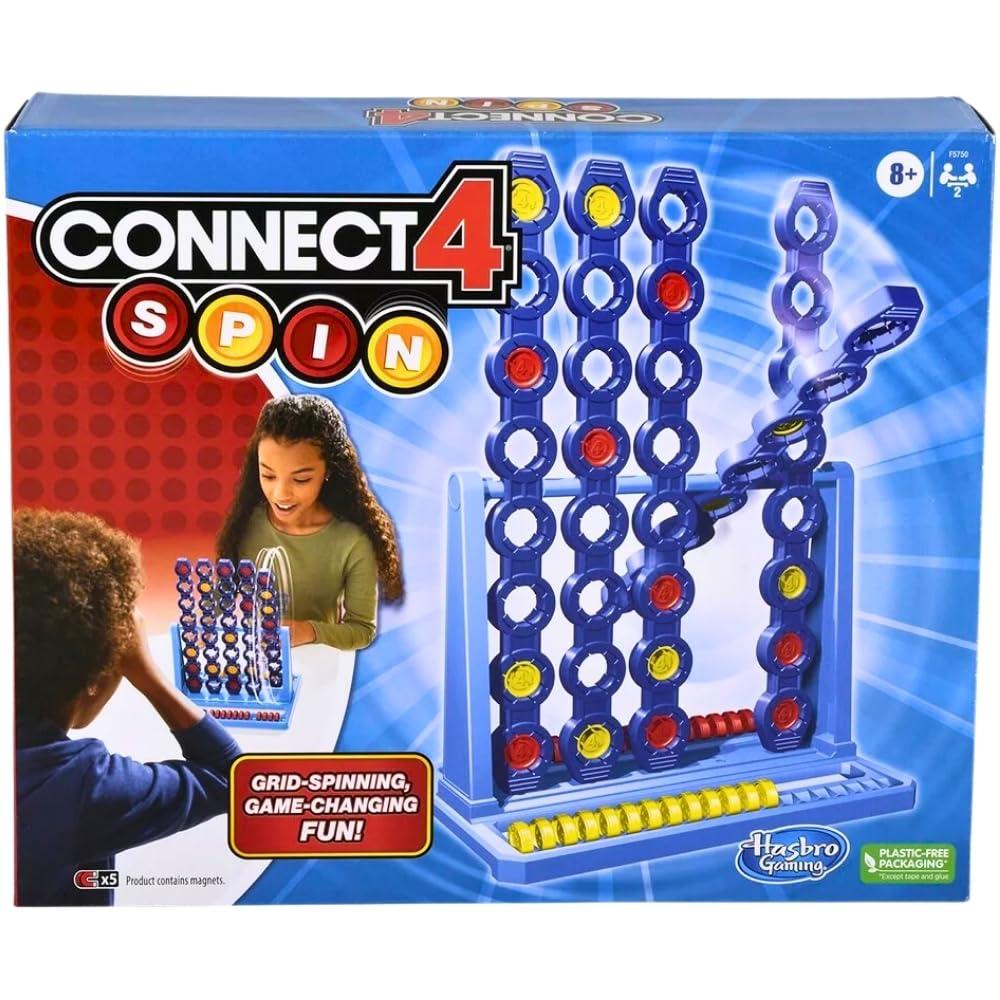 Hasbro Gaming Hasbro Gaming Connect 4 Spin Game, Features Spinning Connect 4 Grid, 2 Player Board Games for Family and Kids, Strategy Board Games, Ages 8 and Up