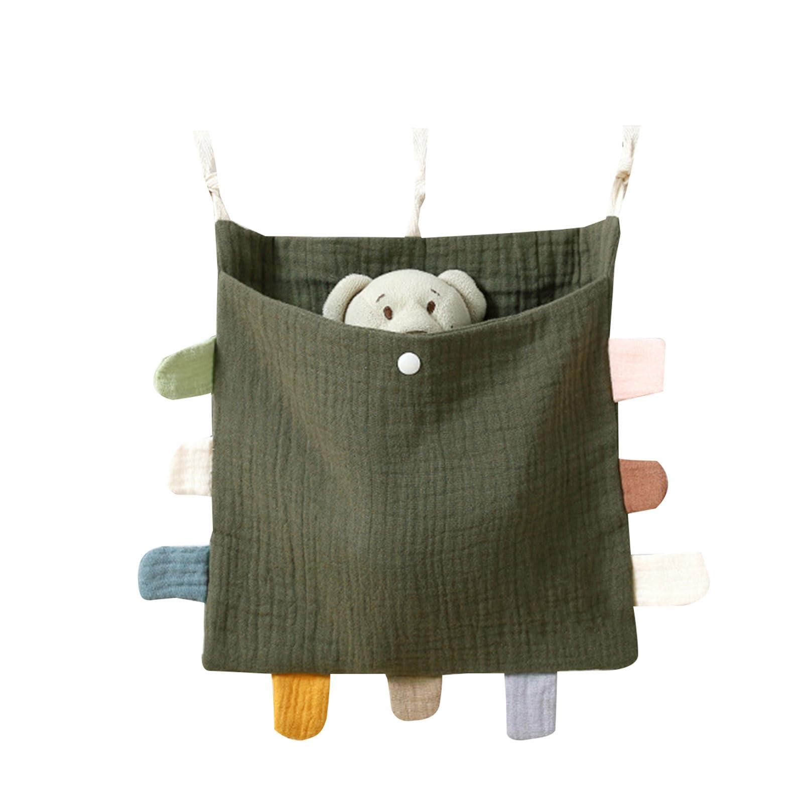 Lily Brown Baby Bed Side Organiser Cotton Bed Storage Bag Baby Essentials Storage Bag Baby Hanging Bag for Baby Nappy Toy Clothes Cotton Organizer