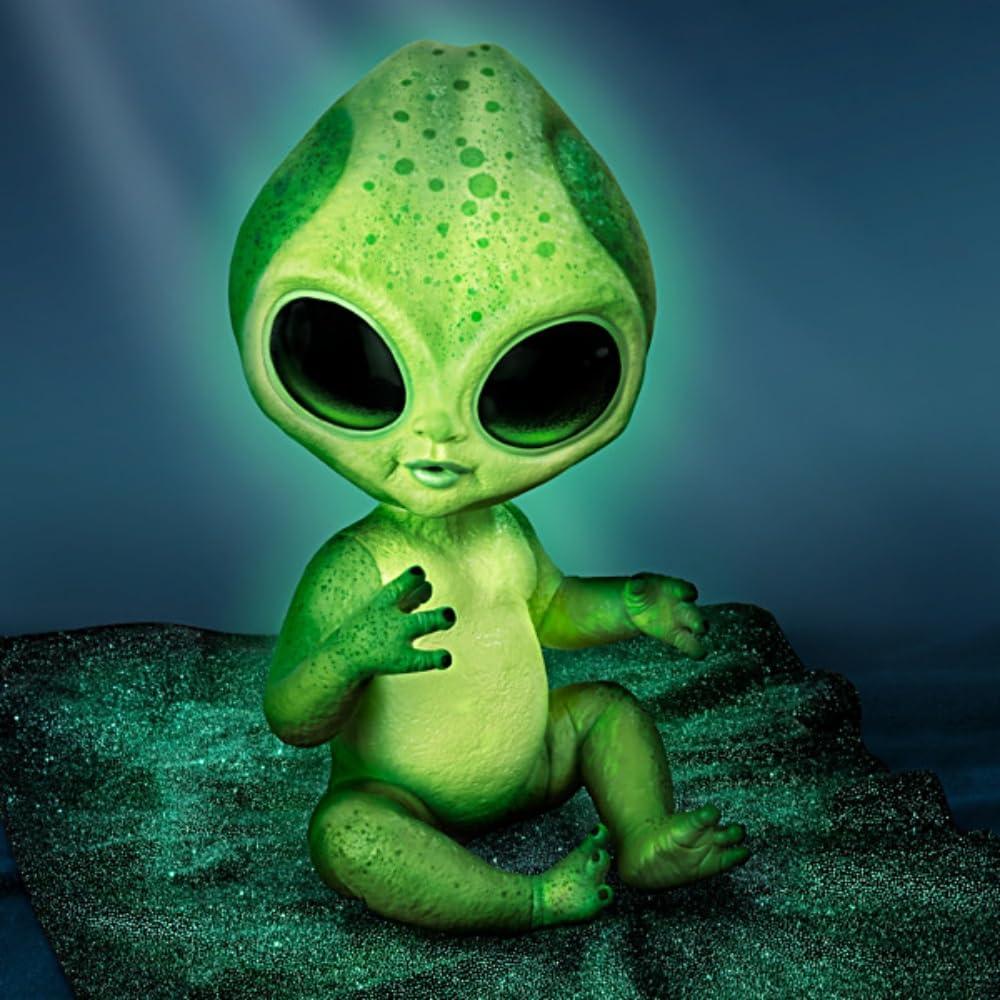 The Ashton-Drake Galleries Lumina Hand-Painted Alien Baby Doll Featuring Glow-in-The Dark Vinyl Skin
