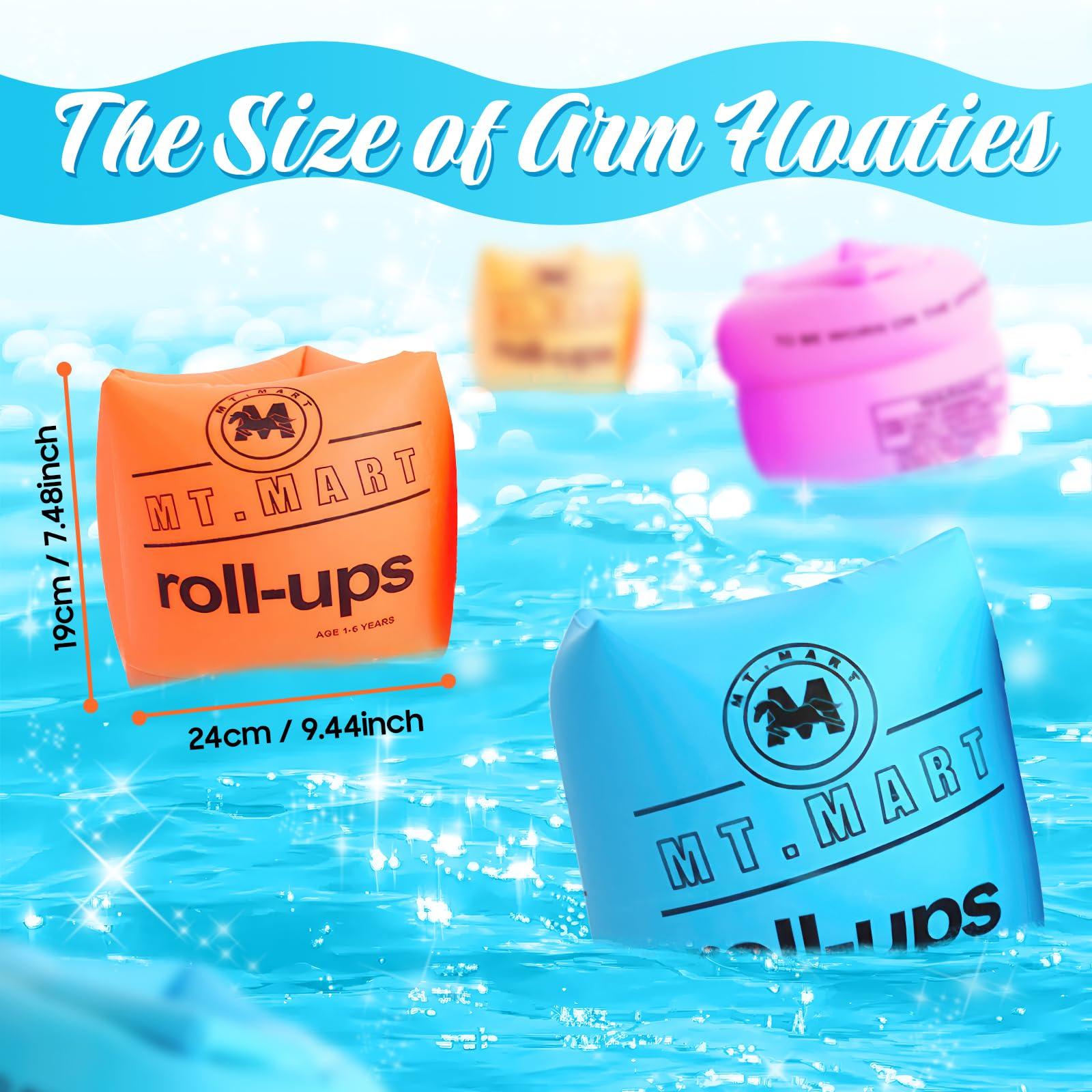 dfjdskl Arm Floaties for Kids 6-12 Yrs, Toddler Floaties Pool Swim Floats Inflatable Swim Arm Bands Floater Sleeves, PVC Thickened Arm Rings for Adults (6 Pack)