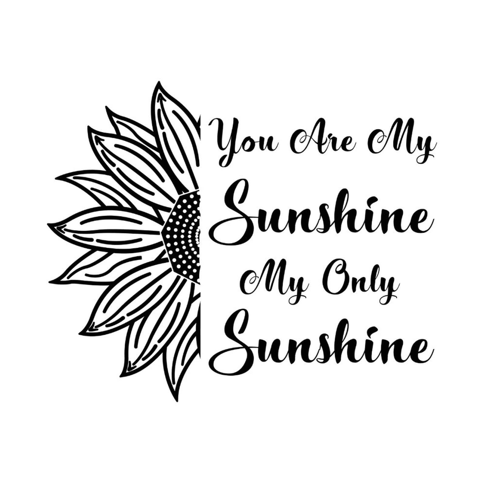 Autravelco You are My Sunshine My Only Sunshine Wall Art Stickers Cute Wall Sticker Vinyl Wall Stickers Quotes for Sofa Kids Room Home Decorations