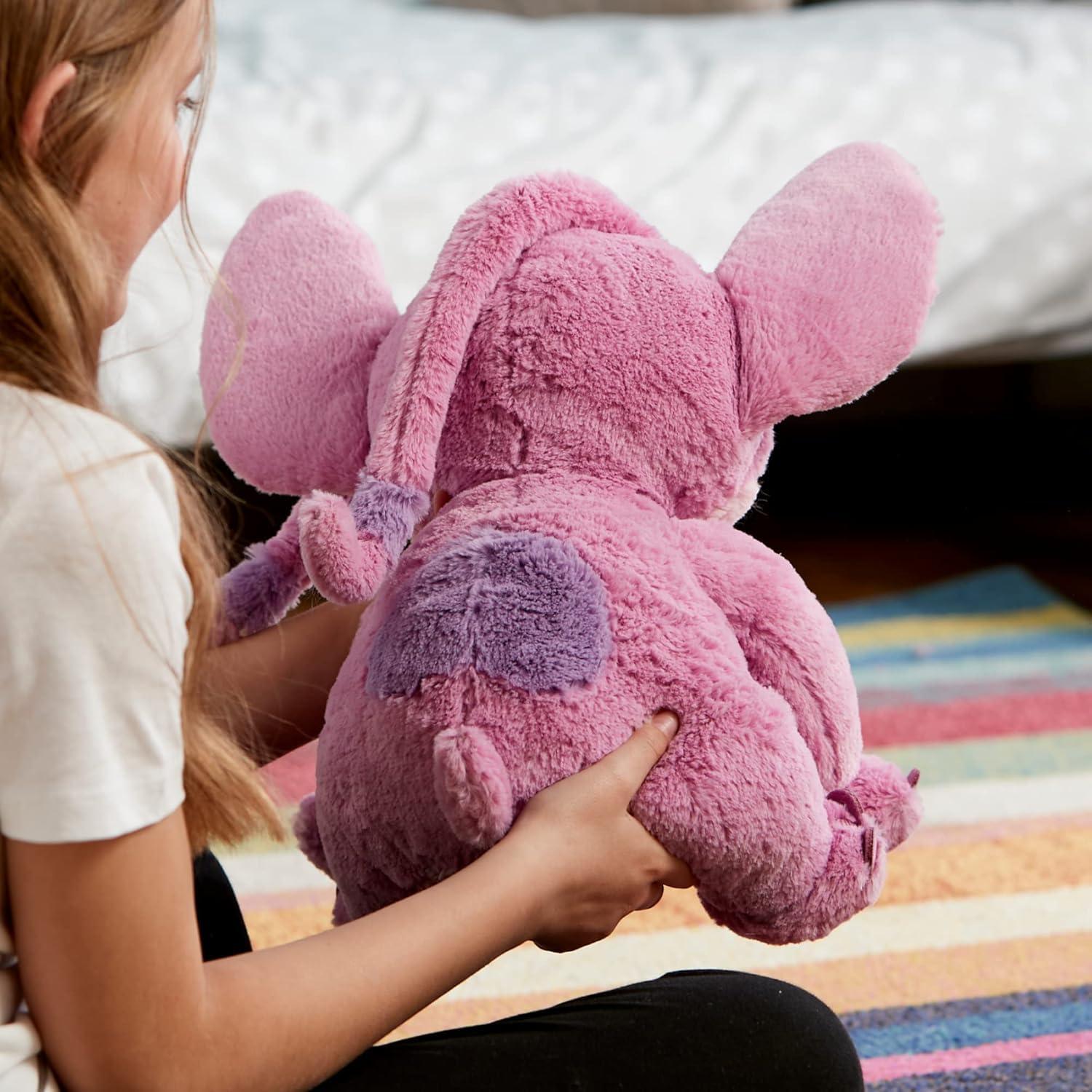 Disney Store Disney Store Official Angel Medium Soft Toy for Kids, Cuddly Character with Fuzzy Texture and Embroidered Details, Flexible Floppy Ears, Disney Plushy Suitable for All Ages.