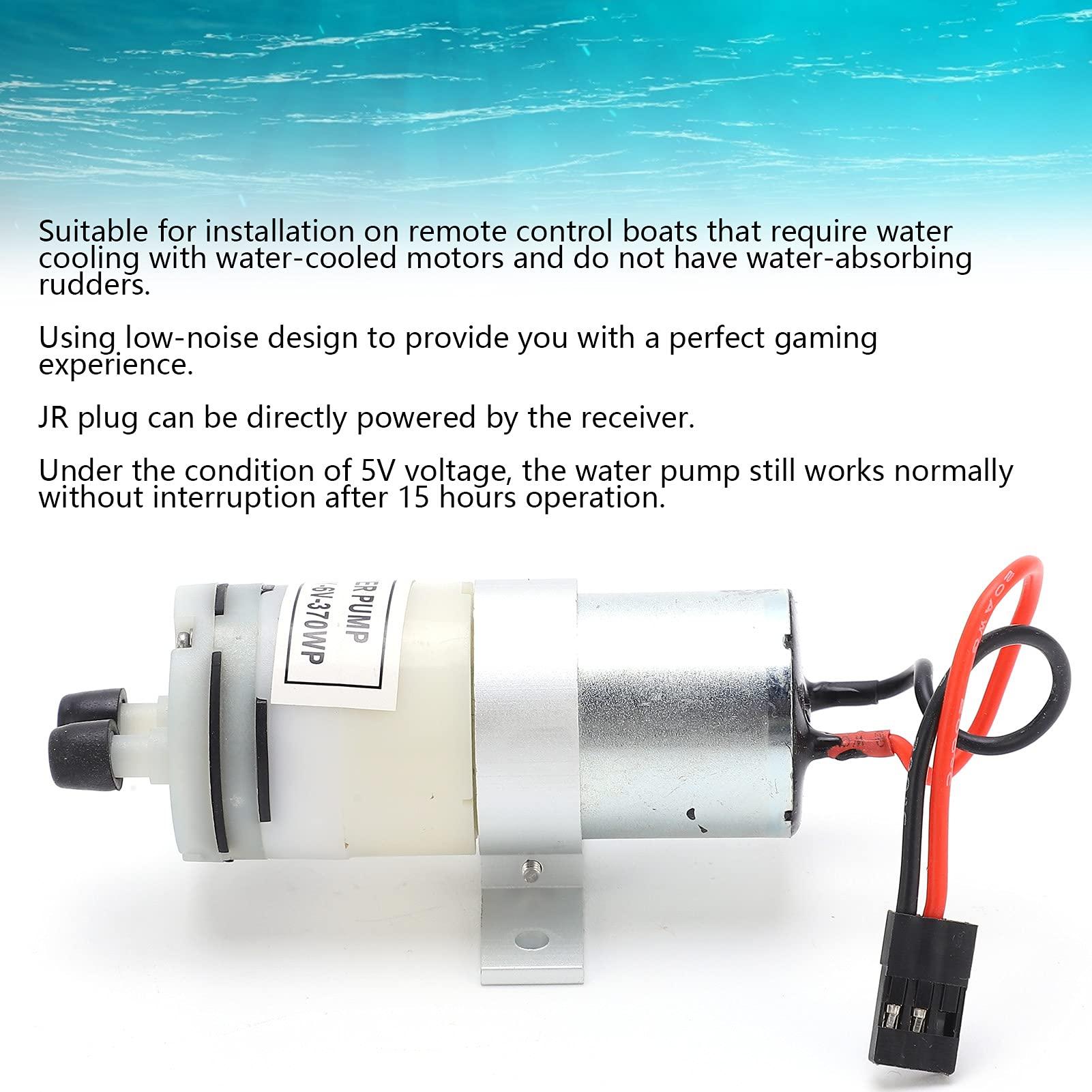 Pilipane RC Water Pump,36V 370 Water Cooling Pump,Portable Mini Water Transfer Utility Pump with Metal Connectors JR Plug with Switch for RC Boats Motor ESC