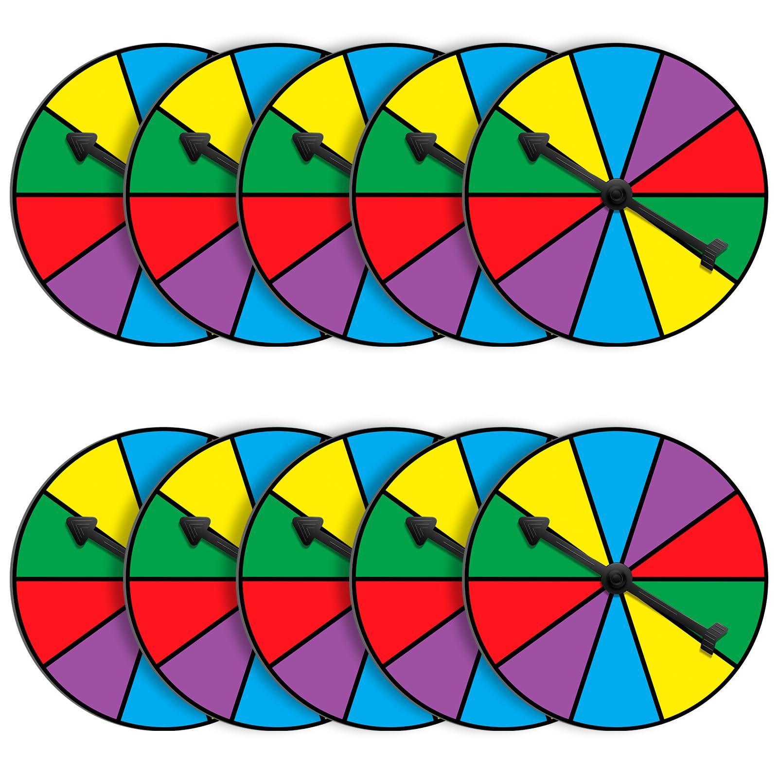 Chivao Chivao 10 Sets Game Spinner Wheel Square Blank Game Spinners Erasable Game Spinner Board with Plastic Rotating Arrows Math Spinner for Game Prizes (Bright Color,Novelty)