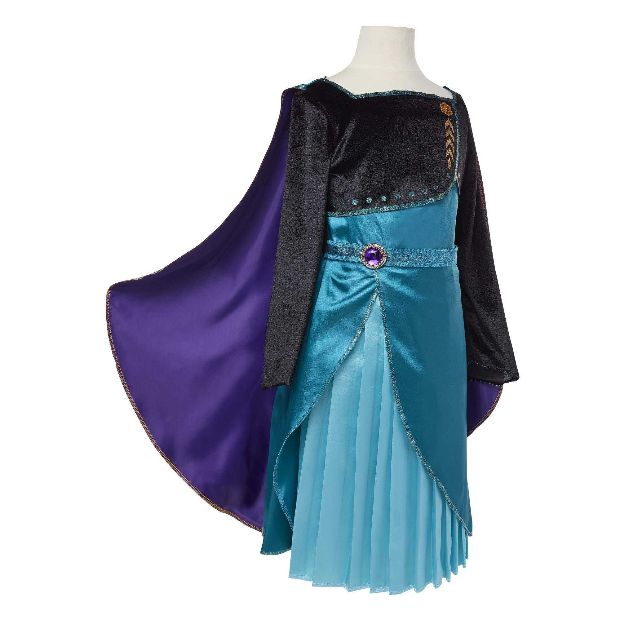 Disney Frozen Disney Frozen 2 Queen Anna Dress - Outfit Fits Sizes 4-6X - Costume for Girls Ages 3+