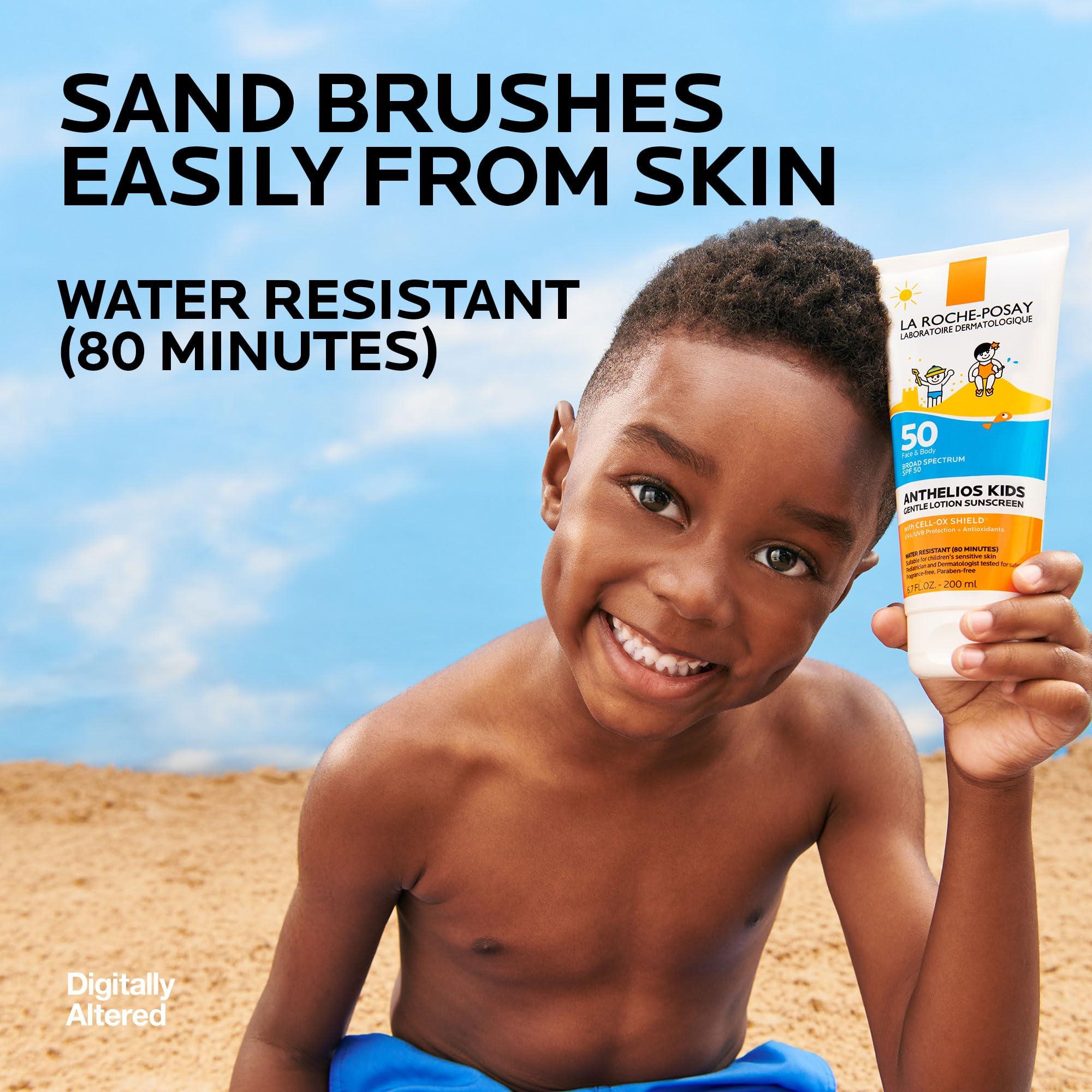La Roche-Posay La Roche-Posay Anthelios Kids Gentle Lotion Sunscreen SPF 50, Broad Spectrum SPF + Antioxidants, Sunscreen For Kids, Octinoxate & Oxybenzone-Free, Pediatrician Tested, Non Comedogenic, Oil Free
