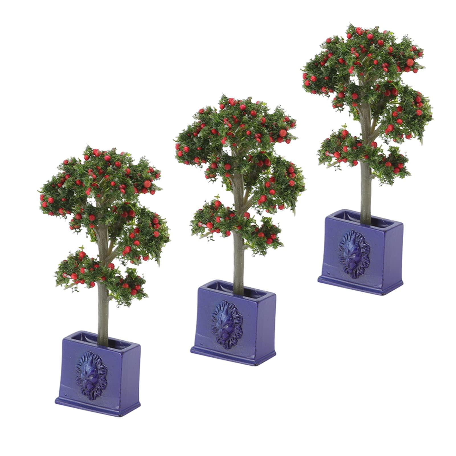 VGEBY VGEBY Dollhouse Fruit Trees 3PCS Miniature Dollhouse Plants Artificial Fruit Tree Model for 1:12 Scale Dollhouse Decoration