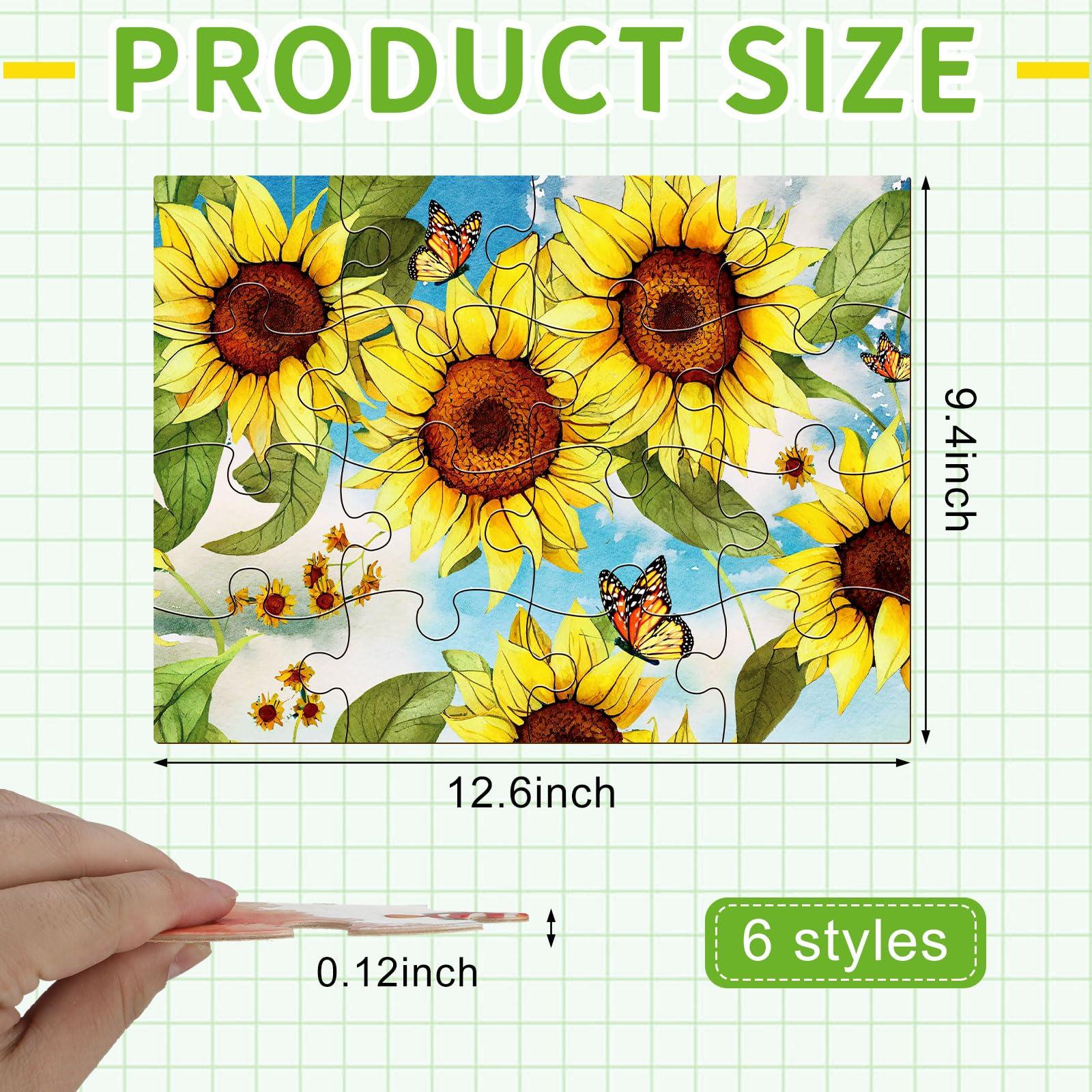 Liliful Liliful 6 Pack 16 Pcs Large Puzzles for Seniors Wooden Dementia Puzzles Alzheimer Puzzles Easy Puzzle for Elderly 12.6 x 9.45 Inch Jigsaw Puzzle for Adults Alzheimer\'s Products Activities