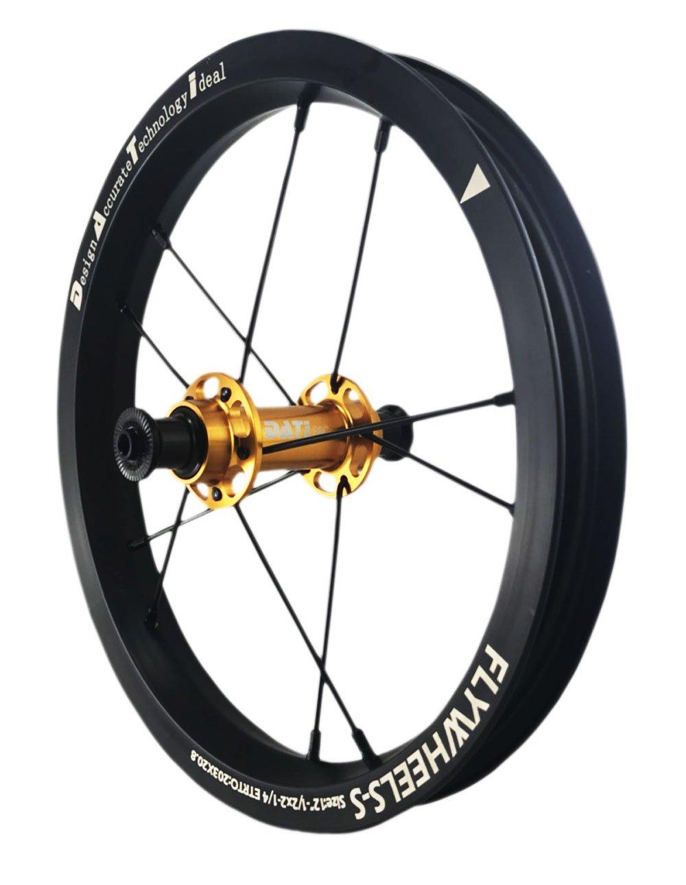 DATI DATI New S6C-W AlloyPush Kids Balance Bike Bicycle Super Light Wheels Set 12\" F+R (Orange, 90X10mm for(Bixbi Puky))