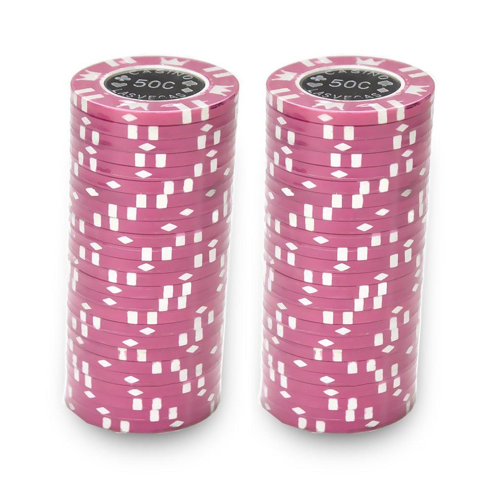 Brybelly Brybelly Coin Inlay Poker Chip 15-Gram Heavyweight Clay Composite – Pack of 50 ($100 Black)