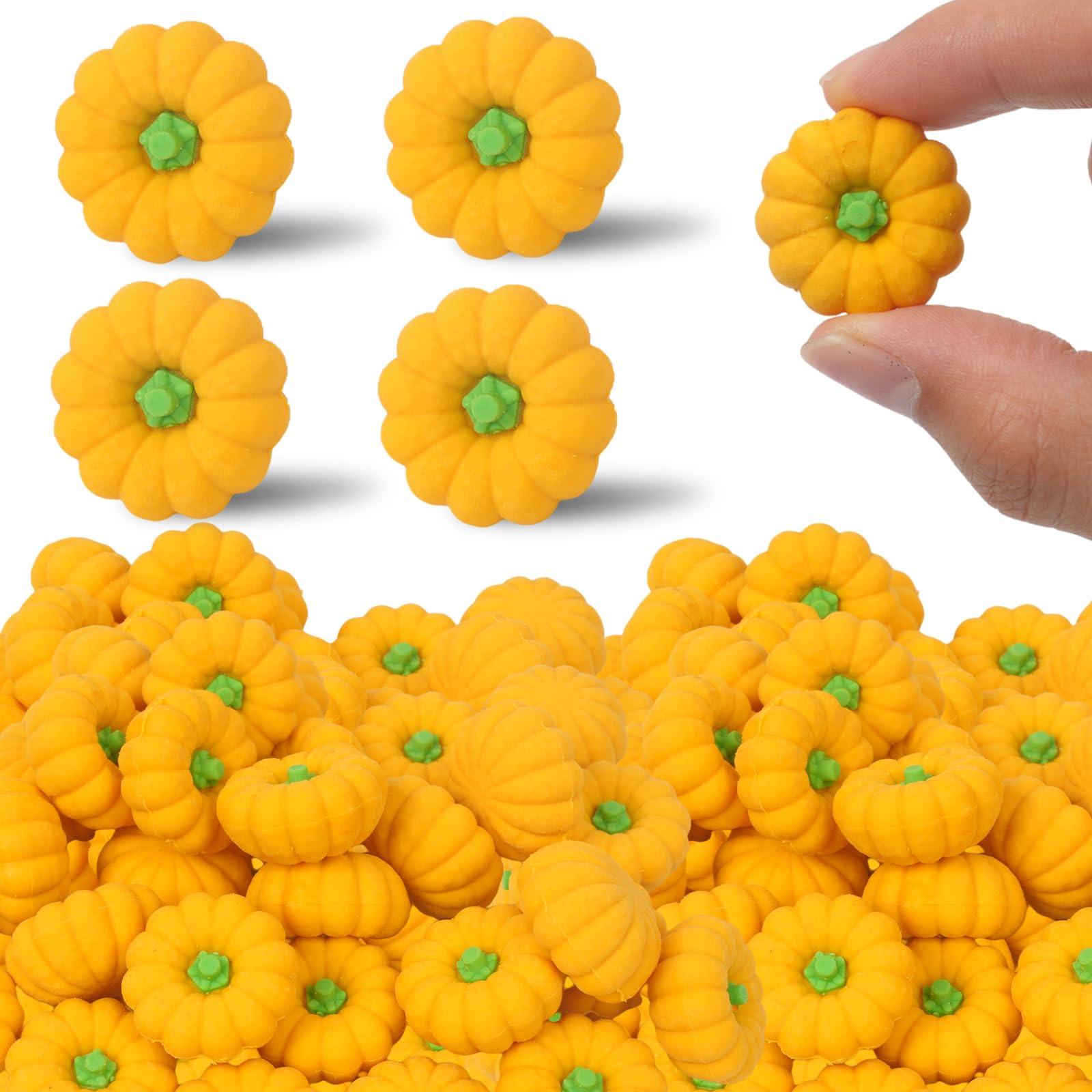 Wolpark Wolpark Pumpkin Erasers Fall 3D Mini Erasers 30pcs Novelty Puzzle Pencil Eraser Halloween Autumn Thanksgiving Party Favor Stationery for Kids Students Treasure Box Classroom Prizes School Supplies