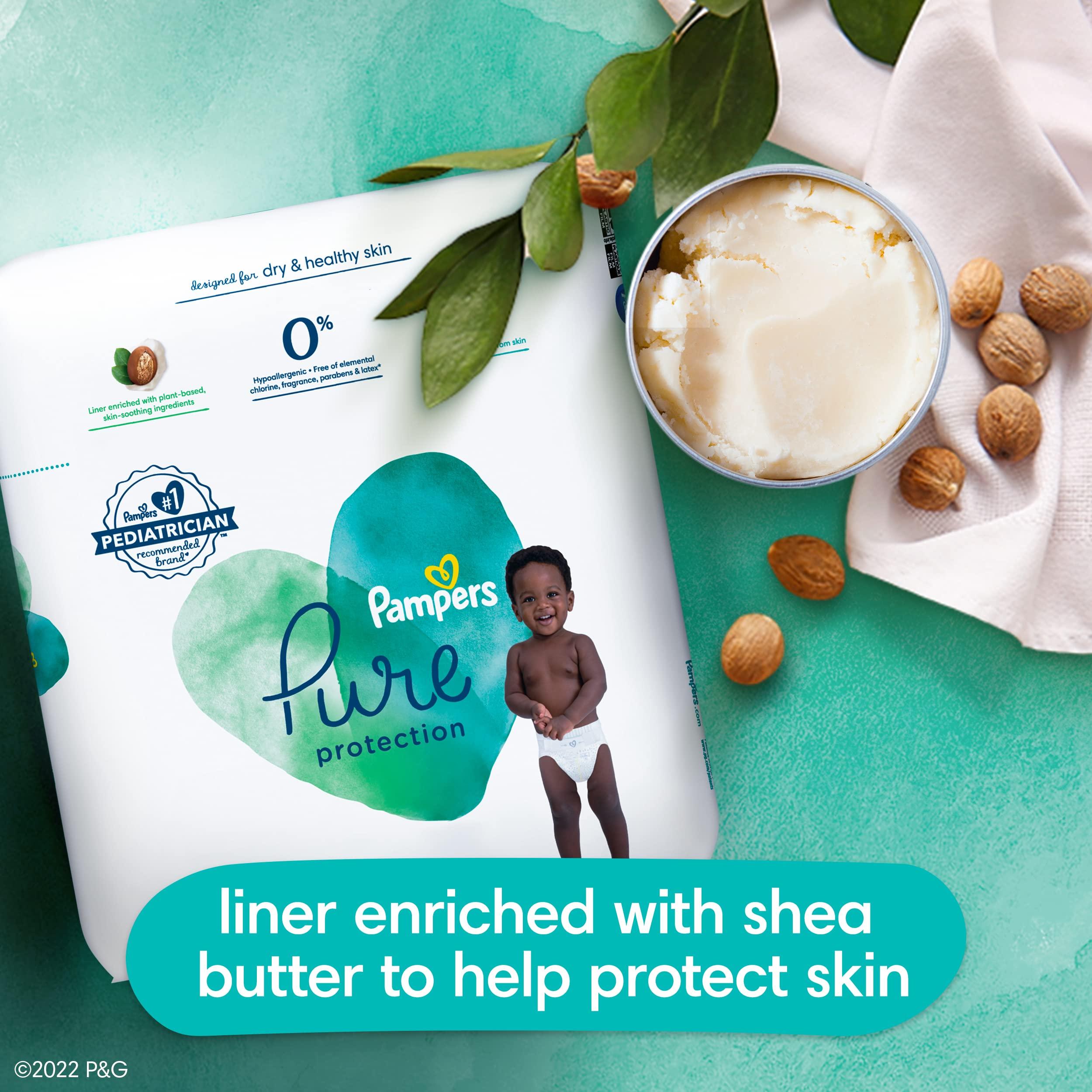 Pampers Pampers Baby Diapers - Pure Protection - Size 7, 60 Count, for up to 100% Leakproof, Premium Plant-based Skin Protection