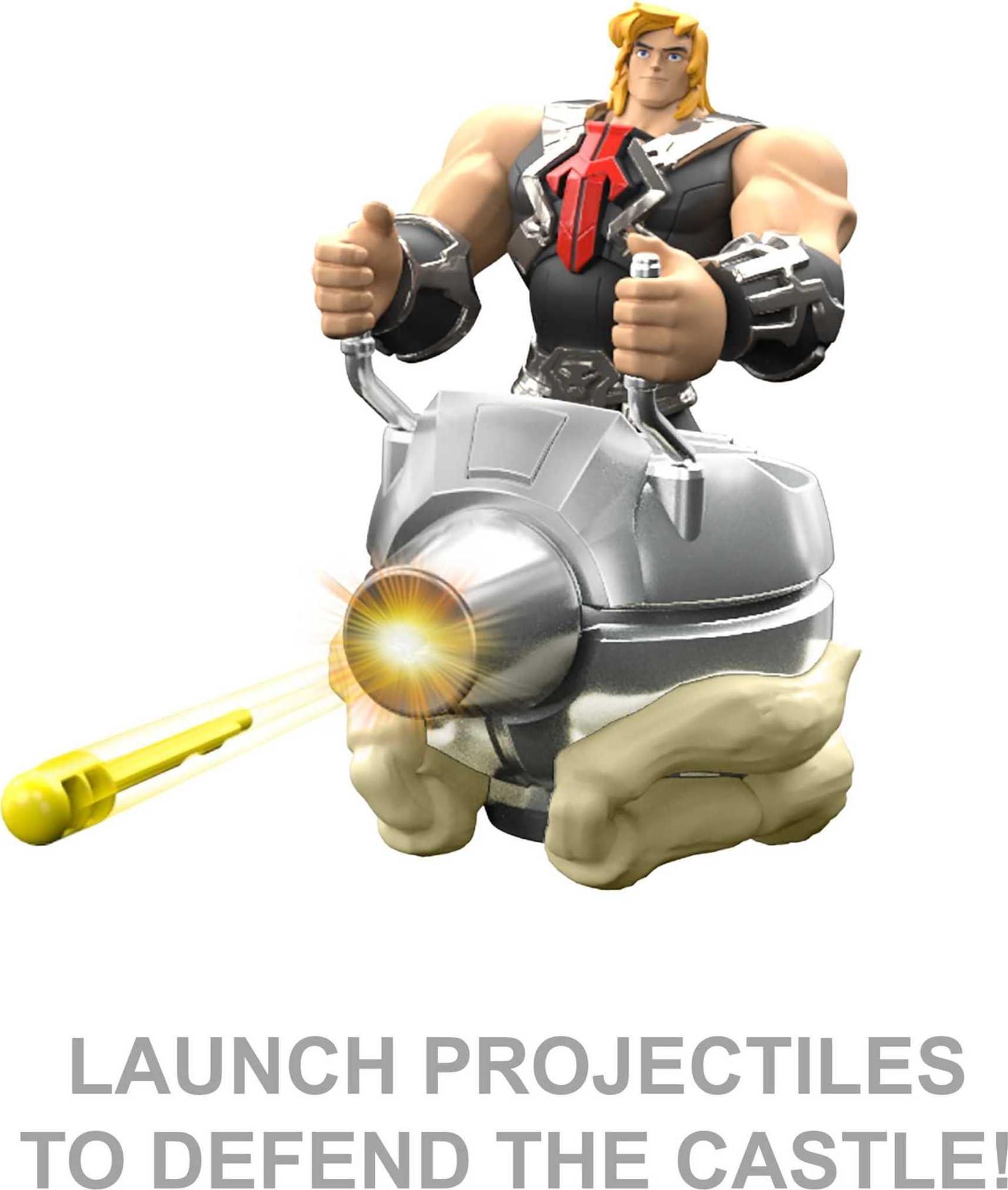 Masters of the Universe Masters of the Universe and He-Man Playset, MOTU Castle Grayskull with Drawbridge, Lights, 20 Sounds, Blasters