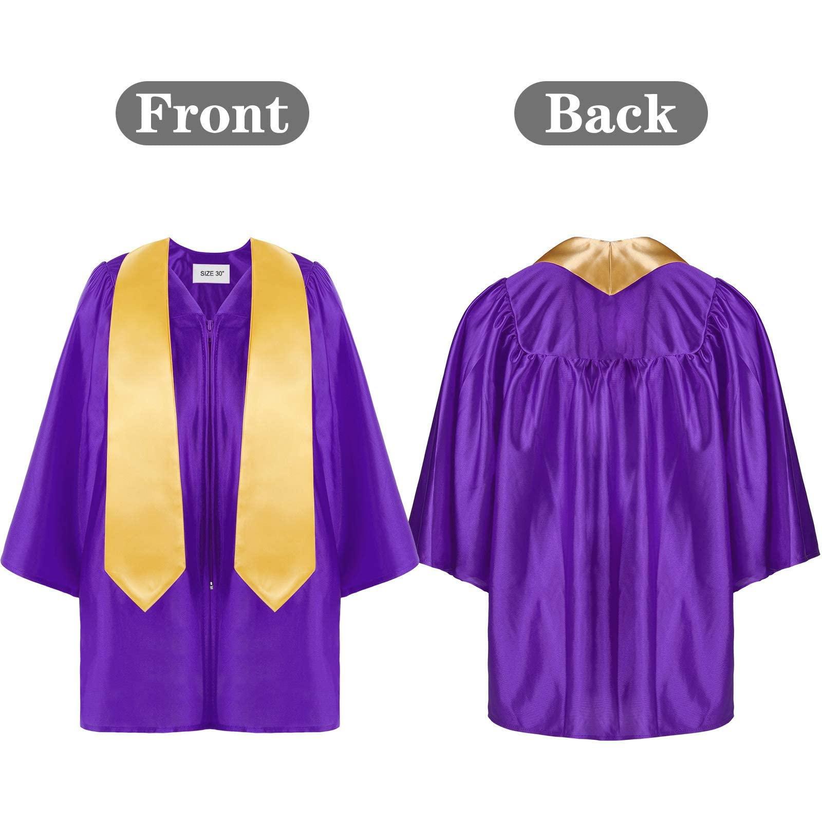 Betadog Betadog Kids Shiny Choir Robes for Church Graduation Gown Costume Robes for Preschool and (Purple, 6-8 Years)
