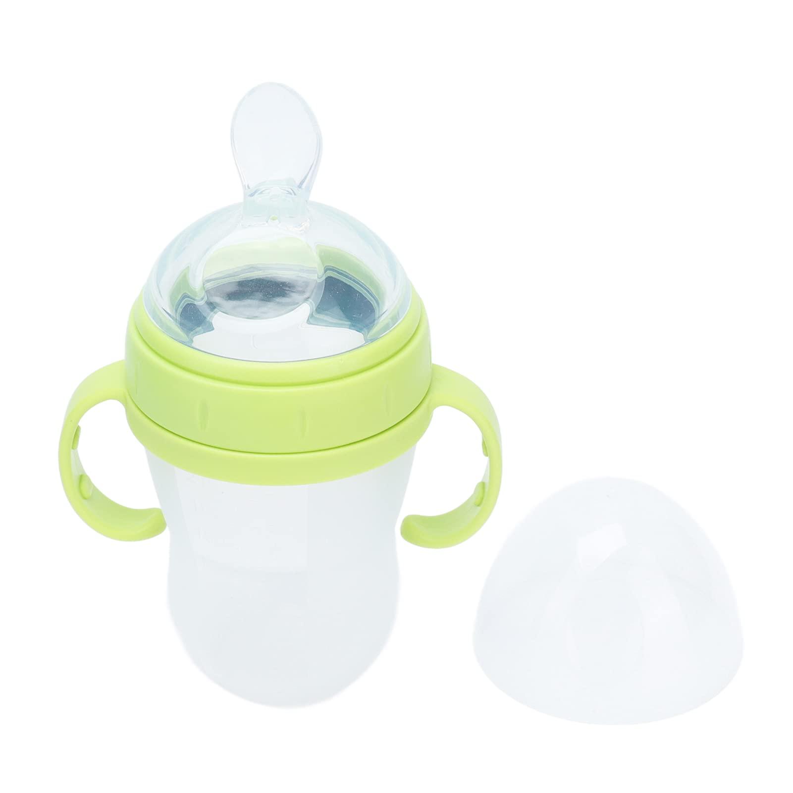 Natudeco Baby Food Feeder Infant Flowing Food Bottles Silicone Unisex Food Squeeze Bottle Kid Food Dispensing Spoon Infant Self Feeding Tool Children Tableware