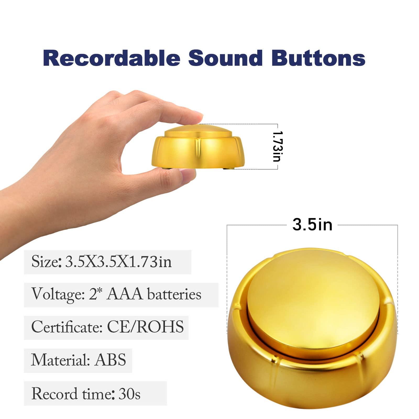 MakeSound Gold Recordable Button, Easy Button to Record, 30 Second Talk Button, Dog Communication Button, Golden Buzzer