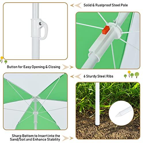 Costzon Costzon Kids Picnic Table, 3 in 1 Sand & Water Table w/Height Adjustable Umbrella, Removable Tabletop, Children Outdoor Toy Playset w/2 Play Boxes, Wooden Convertible Activity Play Table