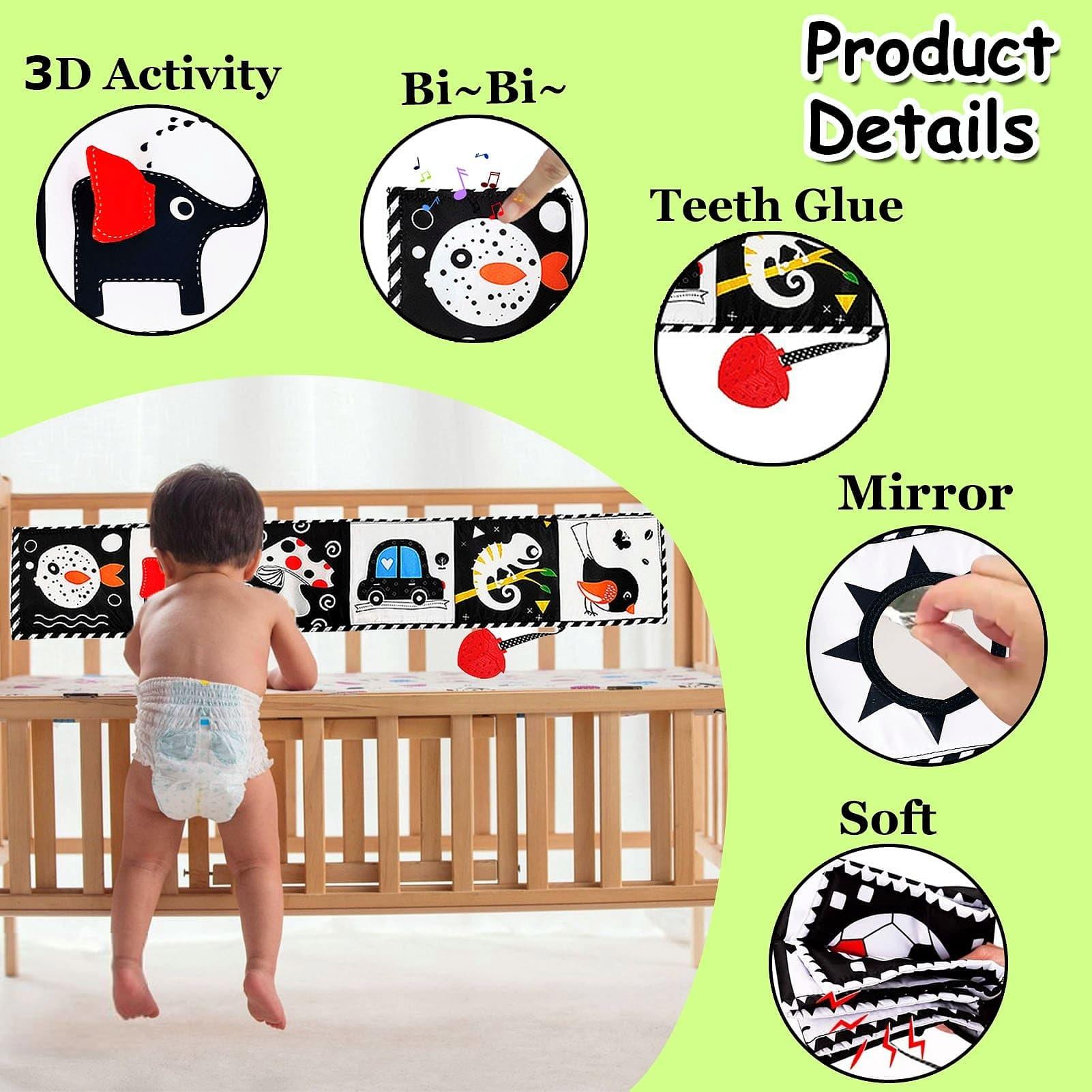 AGMJFN Black and White Baby Toys - High Contrast Baby Toys for Newborn Infant Montessori Sensory Toys 0-3 Months developmental toys Tummy Time Toys 6 7 8 9 10 11 12 month old baby must haves baby gifts