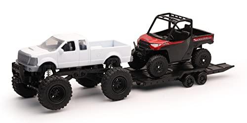 New Ray Toys Black Gold White Die Cast Replica Pickup with Polaris Mini Ranger RZR XP 1000 50076