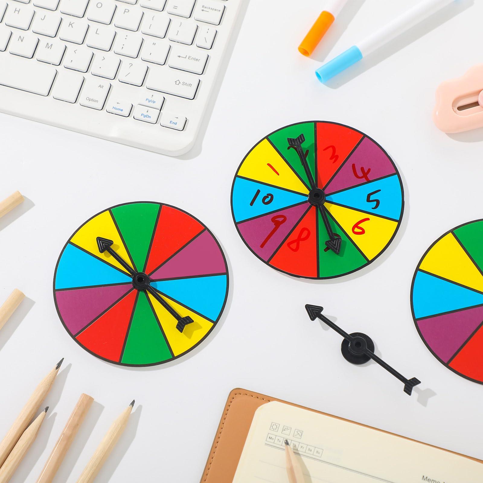 Chivao Chivao 10 Sets Game Spinner Wheel Square Blank Game Spinners Erasable Game Spinner Board with Plastic Rotating Arrows Math Spinner for Game Prizes (Bright Color,Novelty)