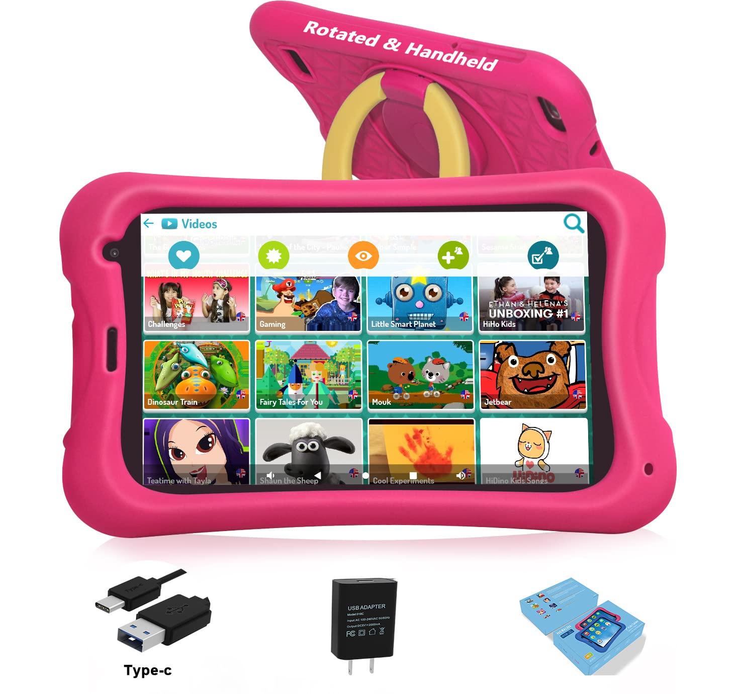 NOBKLEN NOBKLEN Kids Tablet 7 inch, Toddler Tablet for Kids, WiFi, 32GB Tablet for Toddlers, Kids Tablets with Case, Kids Learning Educational APP Pre-Installed YouTube Netflix Parental Control (Pink)
