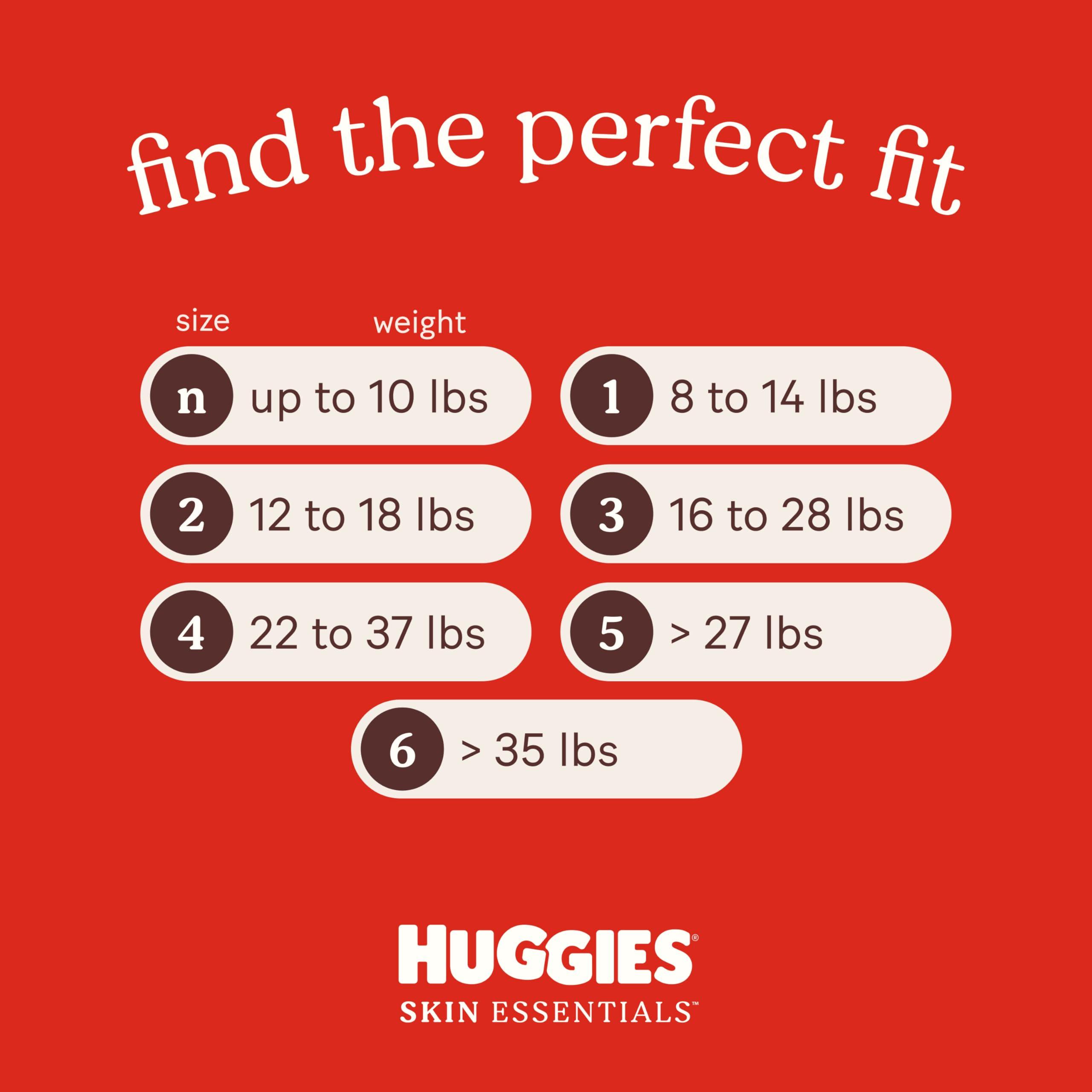 HUGGIES Huggies Size 3 Diapers, Skin Essentials Baby Diapers, Size 3 (16-28 lbs), 58 Count