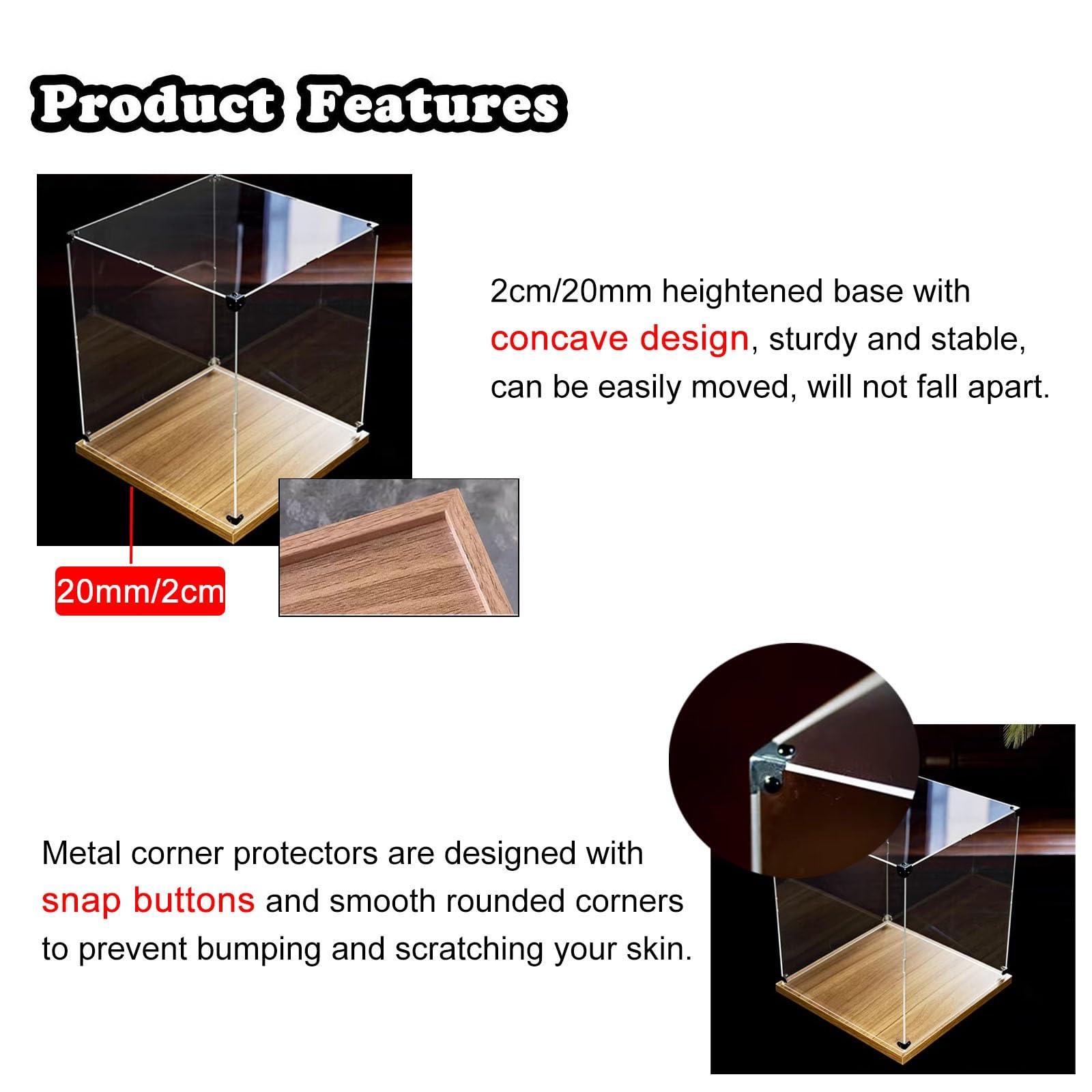 ARTSZY Acrylic display boxes Large Clear Acrylic Display Boxes Cube Shoe Box for Memorabilia, Stackable Alternative Dust-Proof Glass Case for Home Storage, Figures Collectibles Showcase ( Size : 40x40x20cm/1