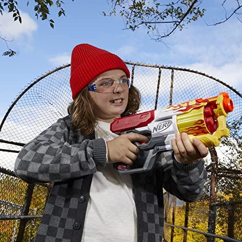 NERF NERF Mega CycloneShock Toy Blaster, Hotrod Color Style, 6-Dart Drum, 6 AccuStrike Mega Darts, Easy Priming (Amazon Exclusive)