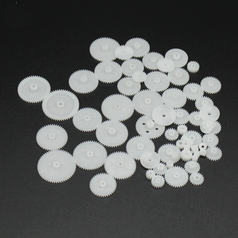 N\\D ND 58PCS Plastic Gears Toy Motor Crown Gear Set for DIY RC Car Robot Part